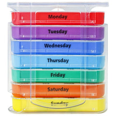 Travel Pill Box Weekly Pill Organizer 7 Days Stackable Pill Dispenser