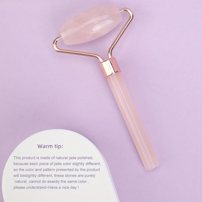 Rose Quartz Eye Massage Roller Acrylic Handle