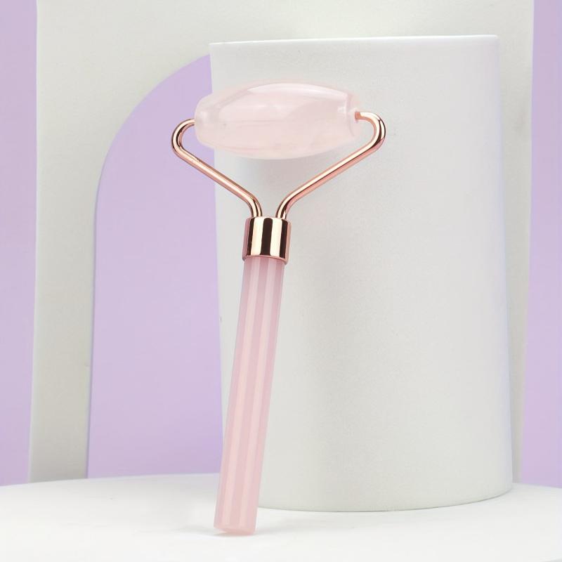 Rose Quartz Eye Massage Roller Acrylic Handle