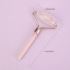 Rose Quartz Eye Massage Roller Acrylic Handle