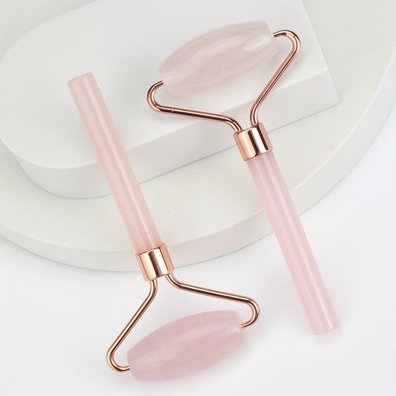 Rose Quartz Eye Massage Roller Acrylic Handle