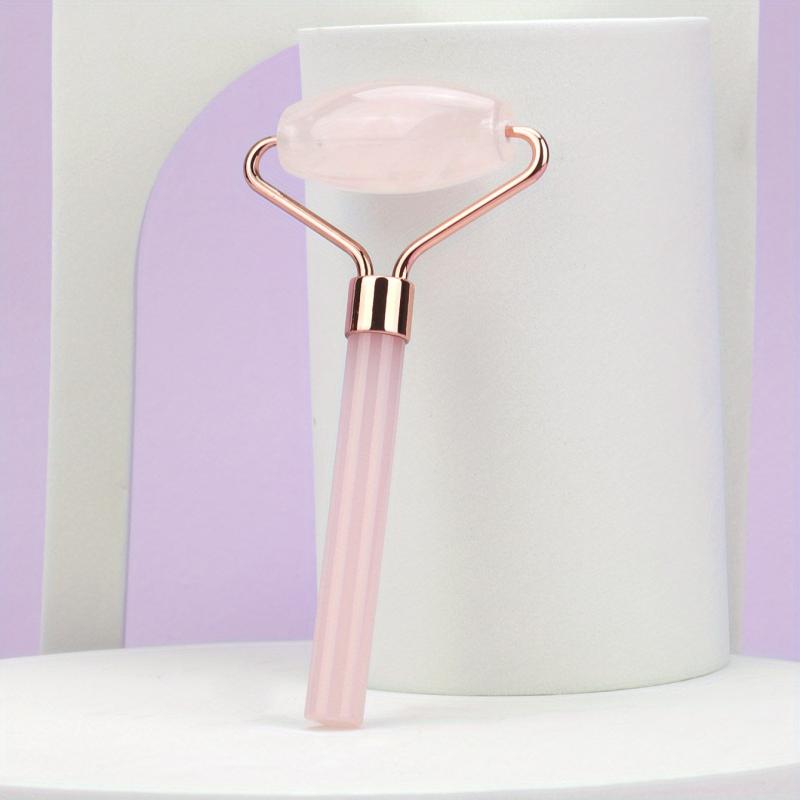 Rose Quartz Eye Massage Roller Acrylic Handle