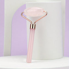Rose Quartz Eye Massage Roller Acrylic Handle