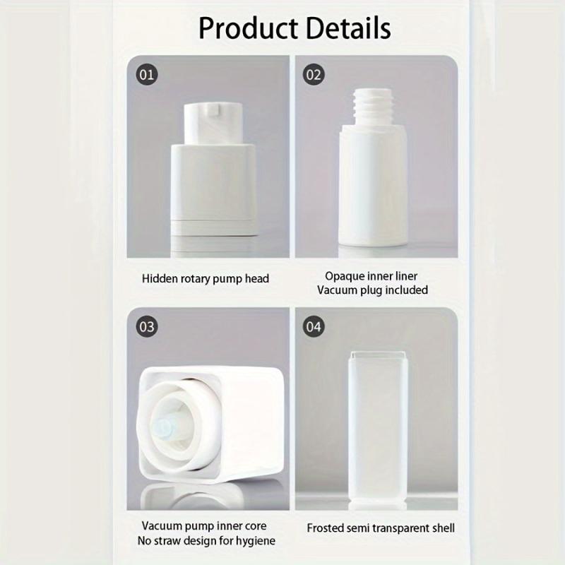 Double Layer Vacuum Cream Jar 15ml 30ml 50ml Frosted Square Rotary Bottle