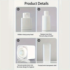 Double Layer Vacuum Cream Jar 15ml 30ml 50ml Frosted Square Rotary Bottle