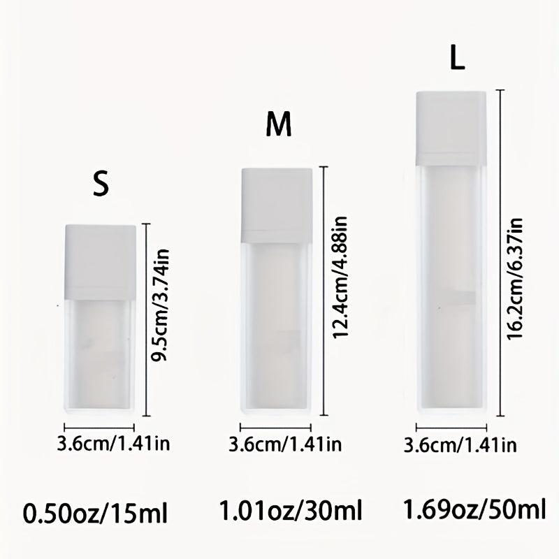 Double Layer Vacuum Cream Jar 15ml 30ml 50ml Frosted Square Rotary Bottle