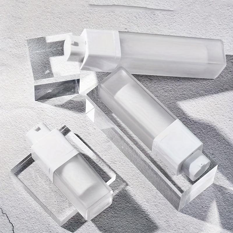 Double Layer Vacuum Cream Jar 15ml 30ml 50ml Frosted Square Rotary Bottle
