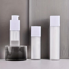 Double Layer Vacuum Cream Jar 15ml 30ml 50ml Frosted Square Rotary Bottle