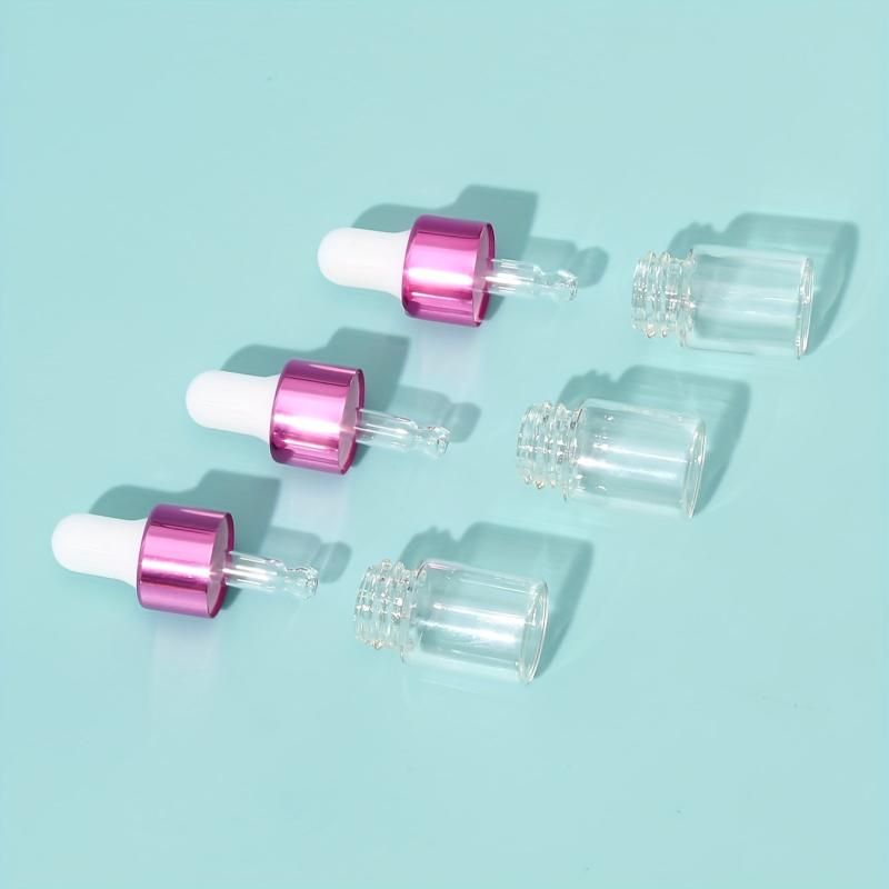3pcs 2ml Clear Glass Dropper Bottles With Eye Dropper