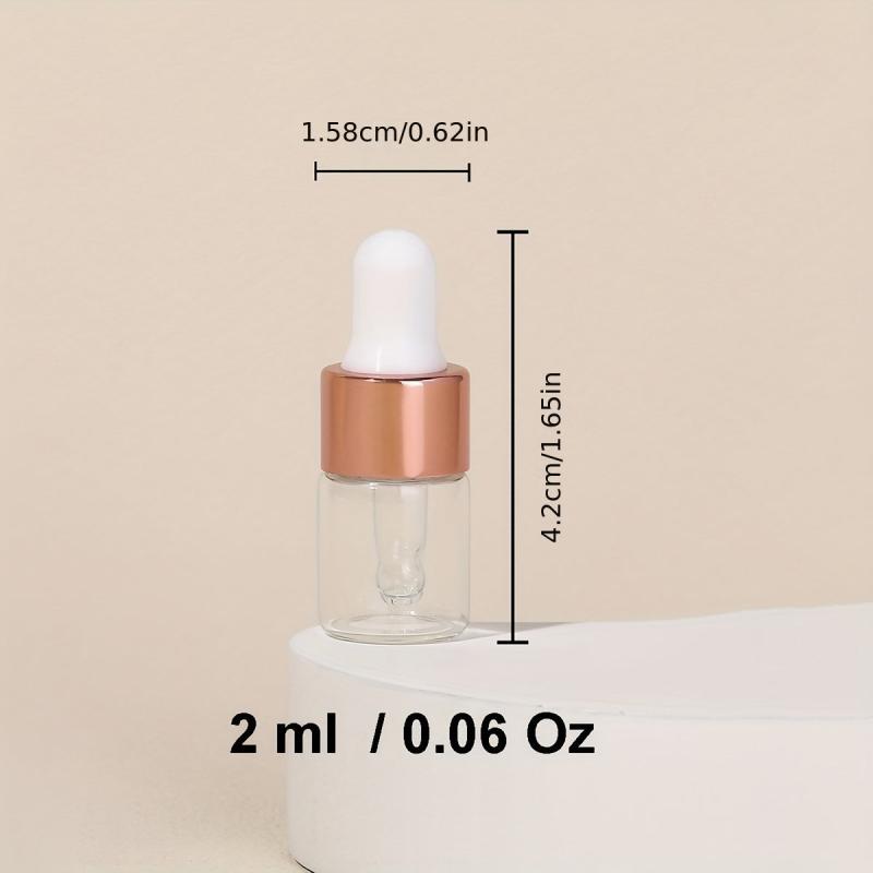 3pcs 2ml Clear Glass Dropper Bottles With Eye Dropper