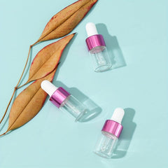 3pcs 2ml Clear Glass Dropper Bottles With Eye Dropper