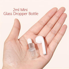 3pcs 2ml Clear Glass Dropper Bottles With Eye Dropper