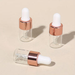 3pcs 2ml Clear Glass Dropper Bottles With Eye Dropper