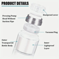 Airless Pump Jars Set for Makeup with Lid
