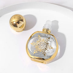 Golden Round Glass Roller Bottles 10ml for Oils Perfume Travel Bottle