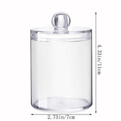 Clear Acrylic Cotton Swabs Dispenser Bathroom Storage Canister