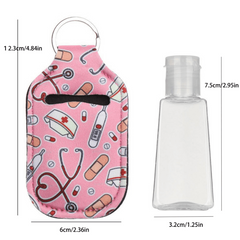 Refillable Travel Bottle and Keychain Holder for Lotion Soap Cleaning Liquids