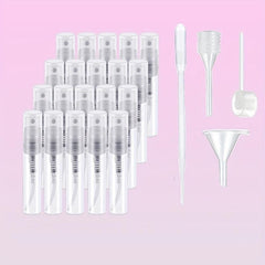 20 Mini Clear Plastic Spray Bottle Portable Refillable Perfume Atomizer 2ml
