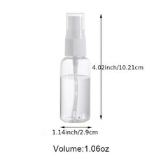 Travel Size Refillable Mist Spray Bottle Clear Plastic Sprayer