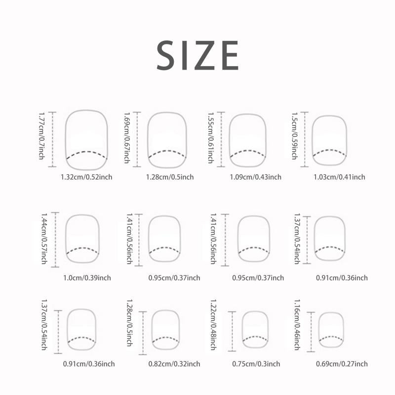 24pcs Glossy French Tip Press On Nails Full Coverage Short Square False Nails
