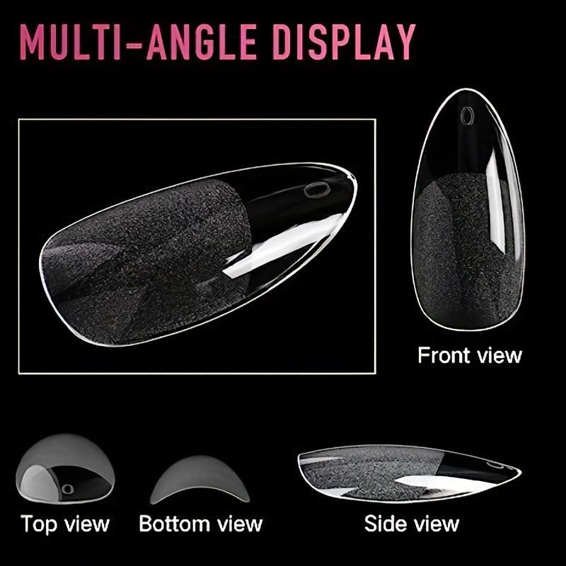 120pcs Oval Nail Tips Matte Finish DIY Salon Use