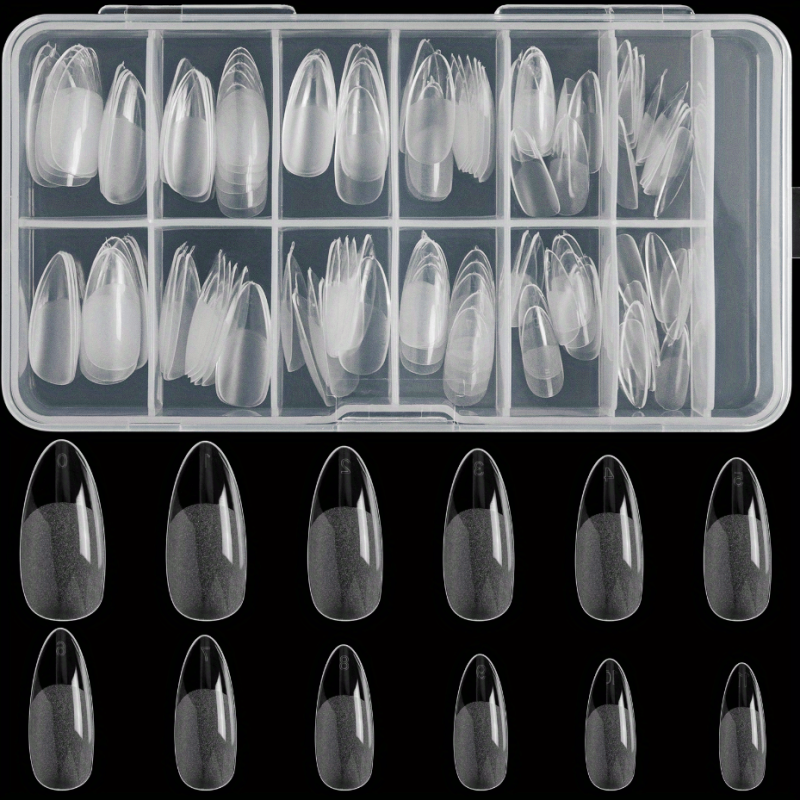 120pcs Oval Nail Tips Matte Finish DIY Salon Use