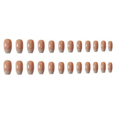 Ombre French Press Nails Medium Gradient Glossy Acrylic False Nails