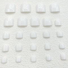 24pcs Glossy False Toenails Full Cover Easy to Apply and Remove