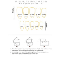 24 pcs Press On Nails Medium Acrylic Nails for DIY Manicure
