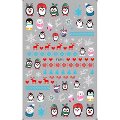 Christmas 3D Nail Stickers Santa Fawn Socks Tree Self Adhesive Nail Stickers