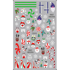 Christmas 3D Nail Stickers Santa Fawn Socks Tree Self Adhesive Nail Stickers