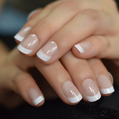 100 Pcs French Nail Tips Full Coverage Short Square Press On Acrylic Nails