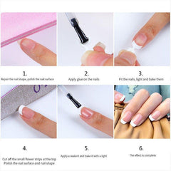 100 Pcs French Nail Tips Full Coverage Short Square Press On Acrylic Nails