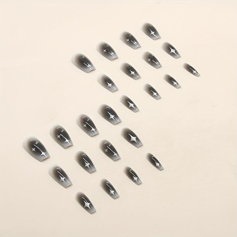 24 pcs Gradient Press On Nails Full Cover Coffin Designs Easy to Apply