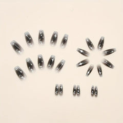 24 pcs Gradient Press On Nails Full Cover Coffin Designs Easy to Apply