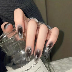 24 pcs Gradient Press On Nails Full Cover Coffin Designs Easy to Apply