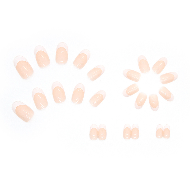 Glossy Pink Press On Nails Reusable French False Nails for Women