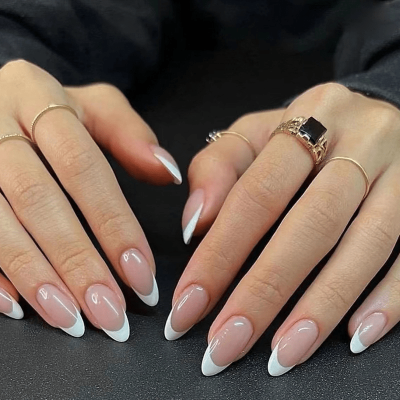 Glossy Pink Press On Nails Reusable French False Nails for Women