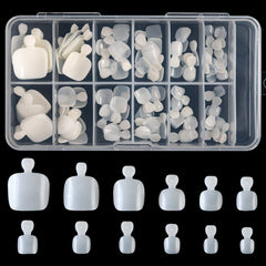 120 pcs Full Cover Clear Acrylic Toenail Tips with Box