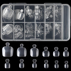 120 pcs Full Cover Clear Acrylic Toenail Tips with Box