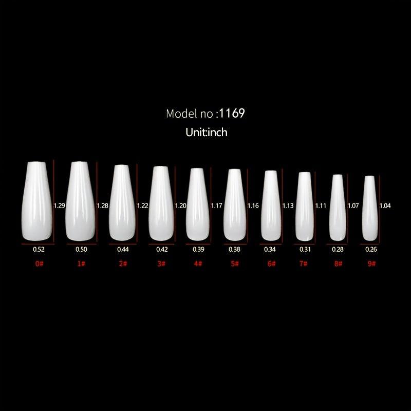 24 Pcs Long Ballerina Marble Gray Press On Nails Reusable False Nails
