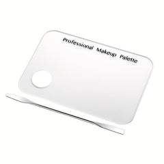 2pcs Makeup Mixing Palette With Stick Kit Stainless Steel Mixing Tray