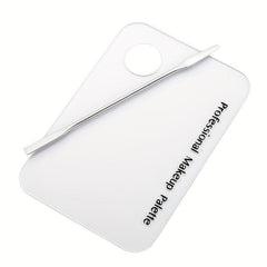 2pcs Makeup Mixing Palette With Stick Kit Stainless Steel Mixing Tray