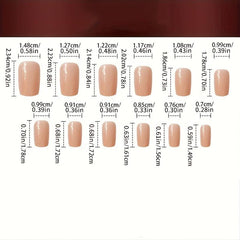 24pcs Starry Sky Glitter Press On Nails Glossy False Nails for Women
