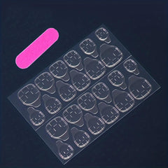 24pcs Glossy Sequin Press On Nails for Women Girls