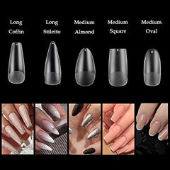 240 pcs Matte Medium Almond Acrylic Press On Nails Set