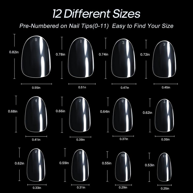 240 pcs Soft Gel Almond Nail Tips for Extensions