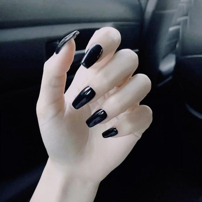 24pcs Glossy Ballerina Coffin Acrylic Press On Nails for Women and Girls