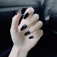 24pcs Glossy Ballerina Coffin Acrylic Press On Nails for Women and Girls