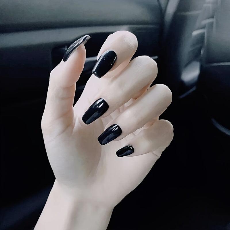 24pcs Glossy Ballerina Coffin Acrylic Press On Nails for Women and Girls